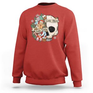 Skull Christmas Sweatshirt Sorta Scary Sorta Merry TS02 Red Printyourwear