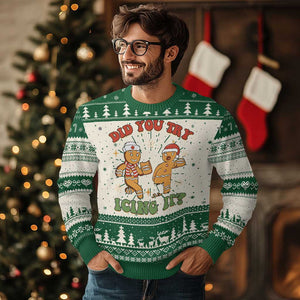 Nurse Christmas Ugly Christmas Sweater Did You Try Icing It Funny Saying TS02 Green Print Your Wear