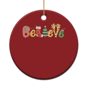 Believe Xmas Christmas Ornament Santa Claus Reindeer Candy Cane Groovy Xmas TS02 Print Your Wear