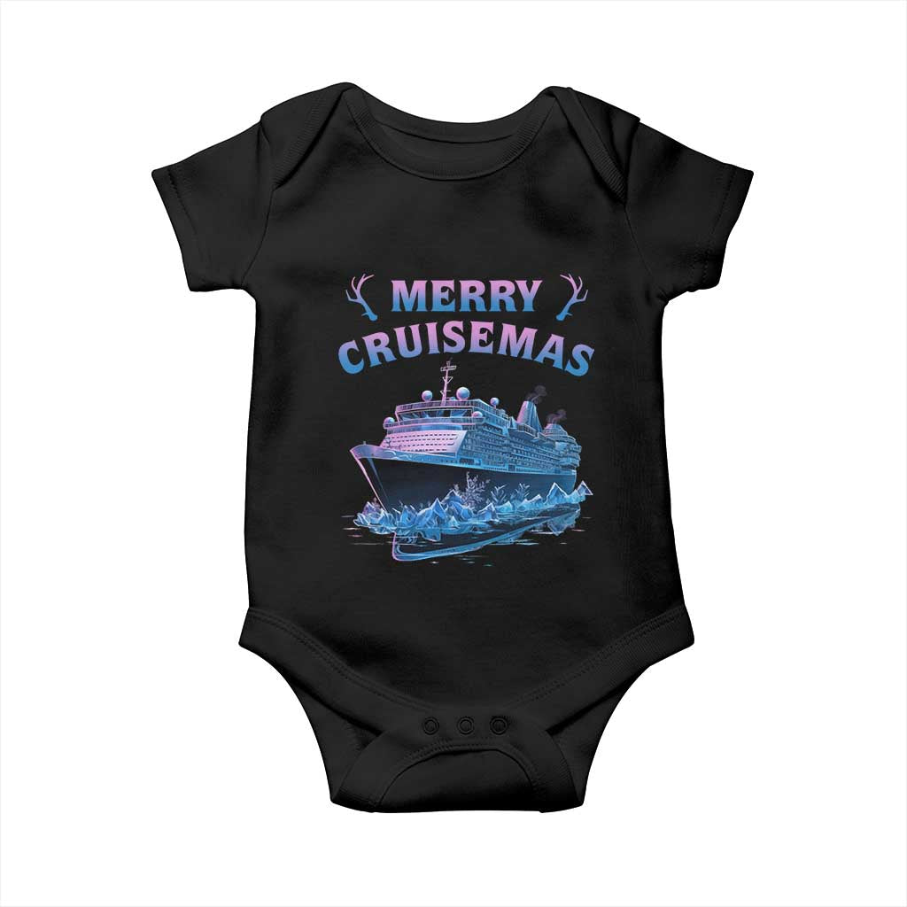 Christmas Cruise Baby Onesie Merry Cruisemas Xmas Family Trip Reunion TS02 Black Print Your Wear