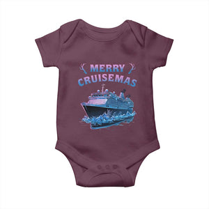 Christmas Cruise Baby Onesie Merry Cruisemas Xmas Family Trip Reunion TS02 Maroon Print Your Wear