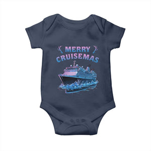 Christmas Cruise Baby Onesie Merry Cruisemas Xmas Family Trip Reunion TS02 Navy Print Your Wear