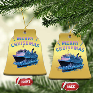 Christmas Cruise Christmas Ornament Merry Cruisemas Xmas Family Trip Reunion TS02 Bell Flake Gold Print Your Wear