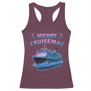 Christmas Cruise Racerback Tank Top Merry Cruisemas Xmas Family Trip Reunion TS02 Maroon Print Your Wear