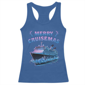 Christmas Cruise Racerback Tank Top Merry Cruisemas Xmas Family Trip Reunion TS02 Royal Blue Print Your Wear