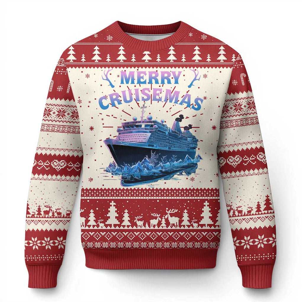 Christmas Cruise Ugly Christmas Sweater Merry Cruisemas Xmas Family Trip Reunion TS02 Red Print Your Wear