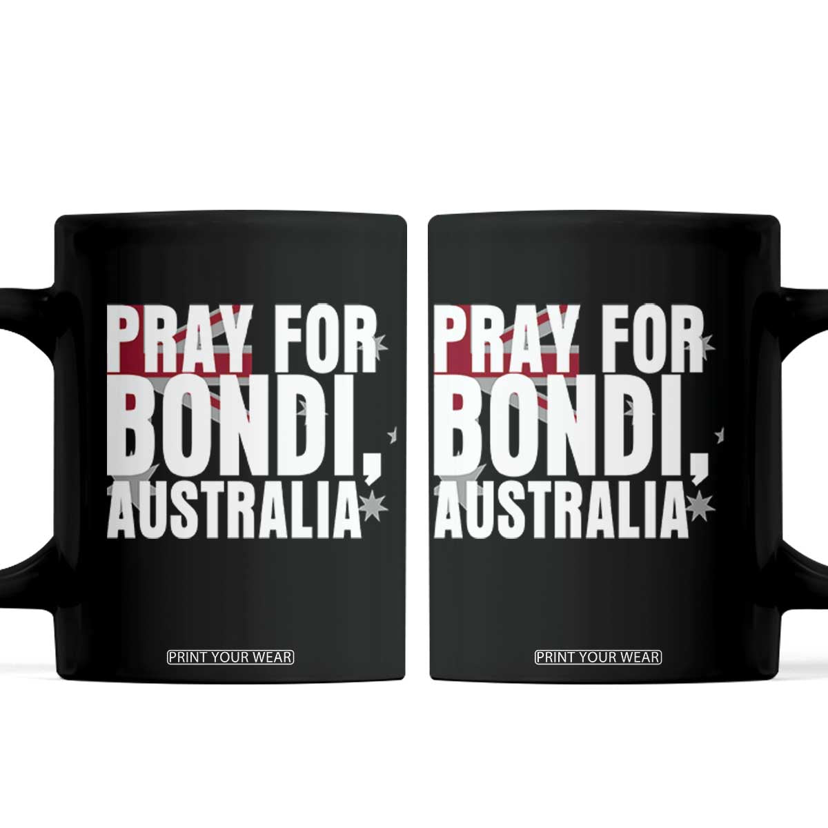 Pray for Bondi Australia Coffee Mug Memorial Unity and Support Tribute TS02 Black Print Your Wear