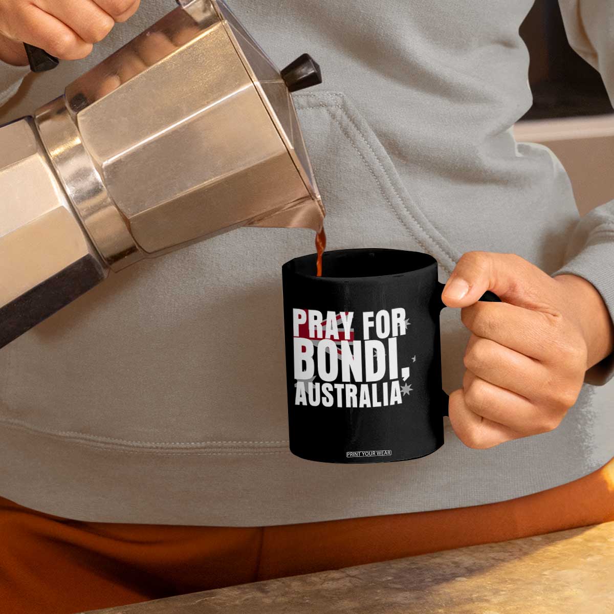 Pray for Bondi Australia Coffee Mug Memorial Unity and Support Tribute TS02 Print Your Wear