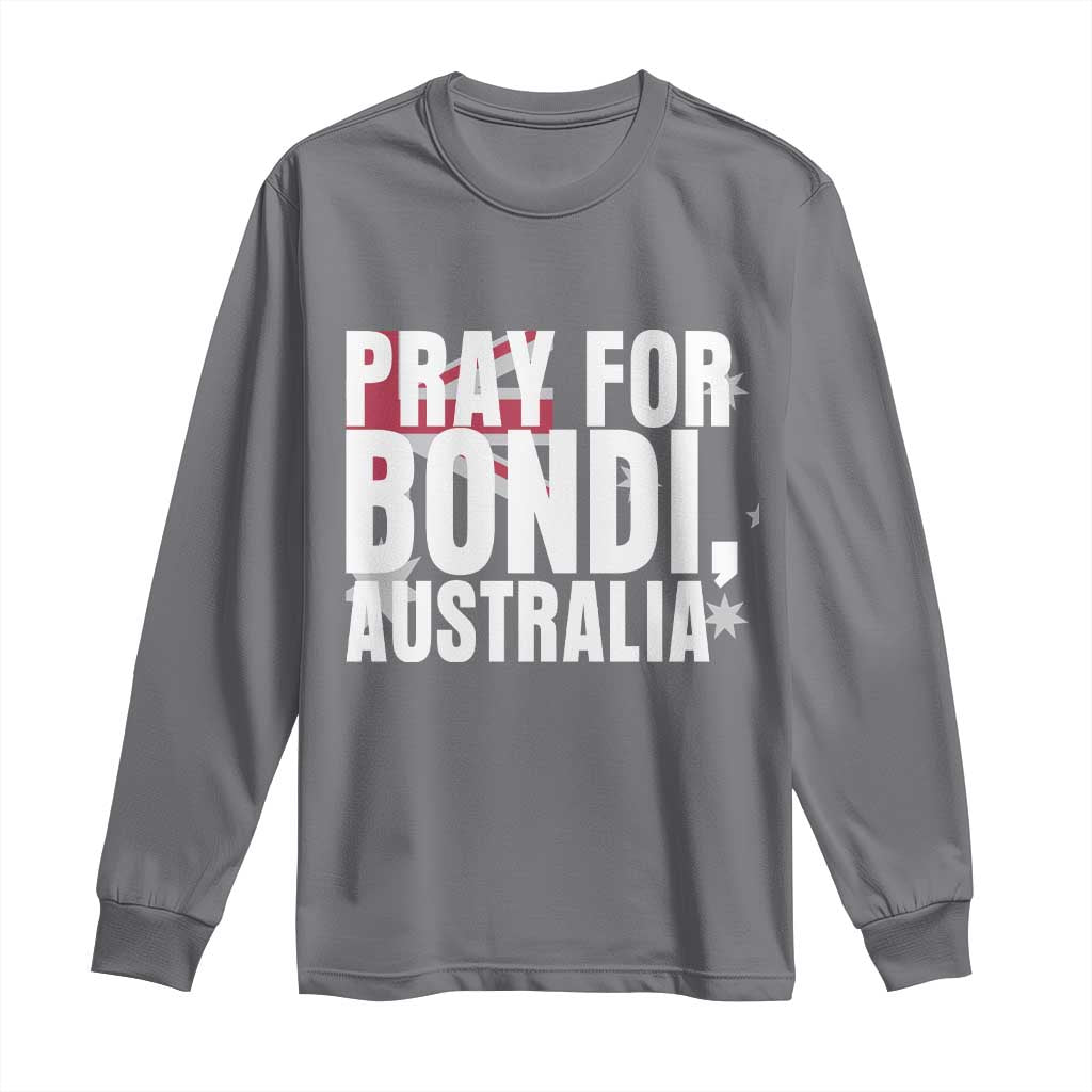 Pray for Bondi Australia Long Sleeve Shirt Memorial Unity and Support Tribute TS02 Charcoal Print Your Wear