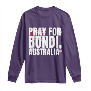 Pray for Bondi Australia Long Sleeve Shirt Memorial Unity and Support Tribute TS02 Purple Print Your Wear