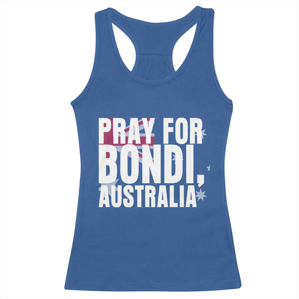 Pray for Bondi Australia Racerback Tank Top Memorial Unity and Support Tribute TS02 Royal Blue Print Your Wear