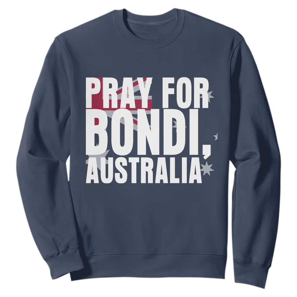 Pray for Bondi Australia Sweatshirt Memorial Unity and Support Tribute TS02 Navy Print Your Wear