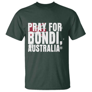 Pray for Bondi Australia T Shirt Memorial Unity and Support Tribute TS02 Dark Forest Green Print Your Wear