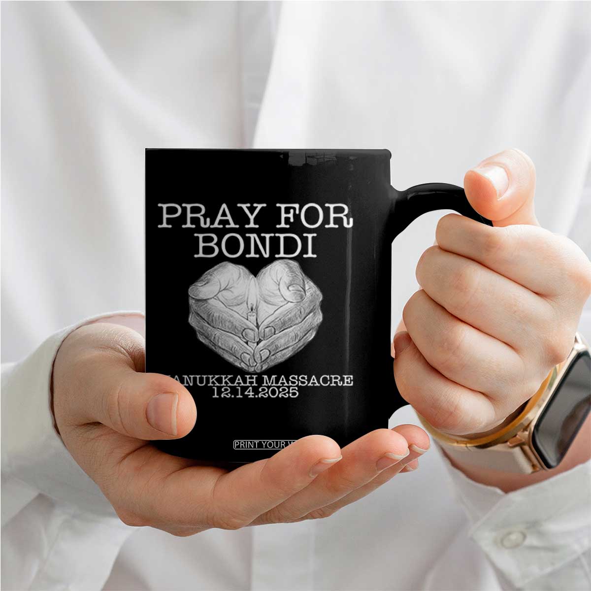 Pray for Bondi Australia Coffee Mug Hanukkah Memorial December 14 Tribute Support TS02 Print Your Wear
