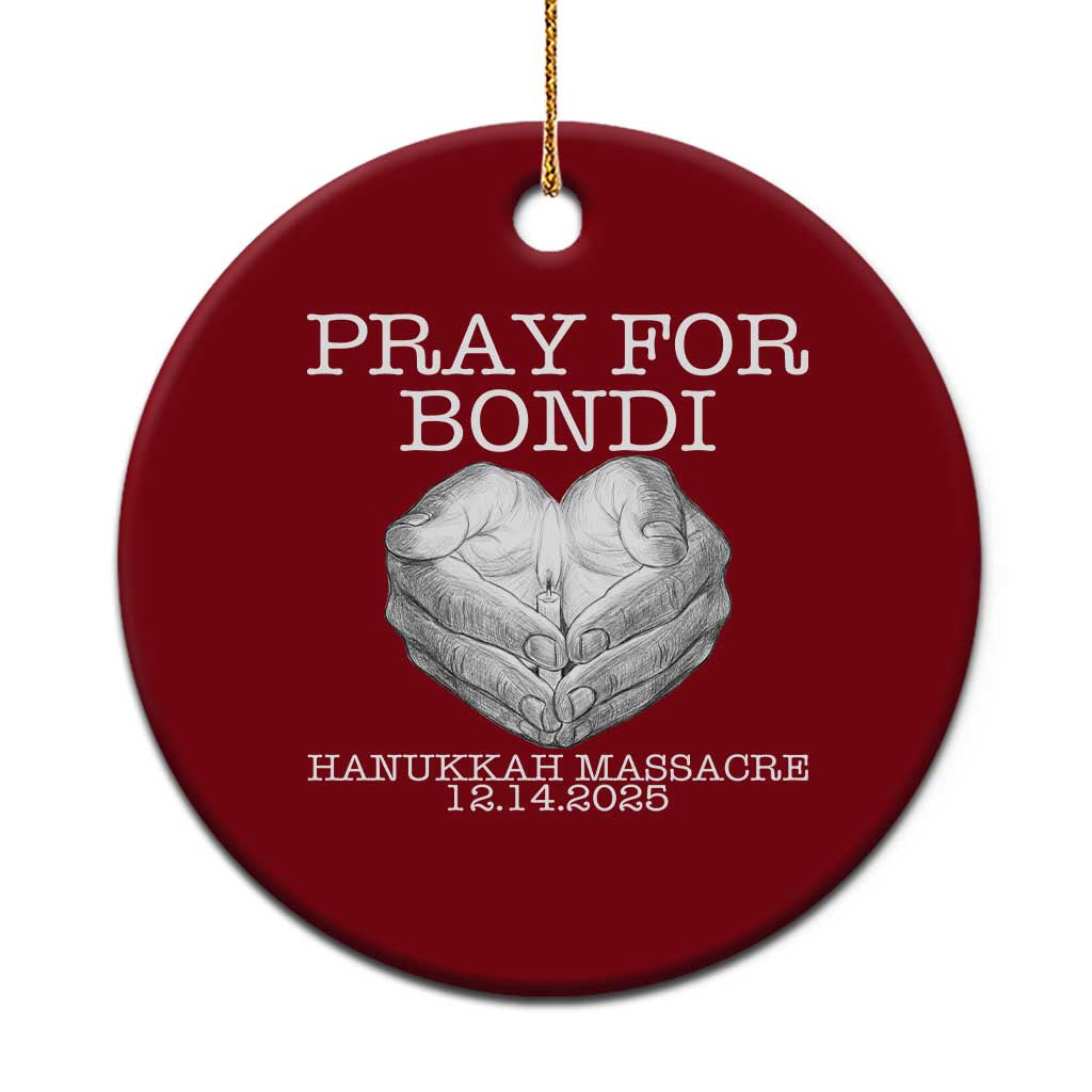 Pray for Bondi Australia Ceramic Ornament Hanukkah Memorial December 14 Tribute Support TS02 1pc Red Print Your Wear