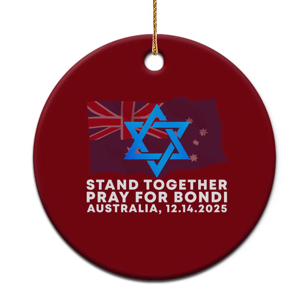 Jewish Strong Stand Together Ceramic Ornament Pray for Bondi Australia Hanukkah Dec 14 2025 Remembrance TS02 1pc Red Print Your Wear
