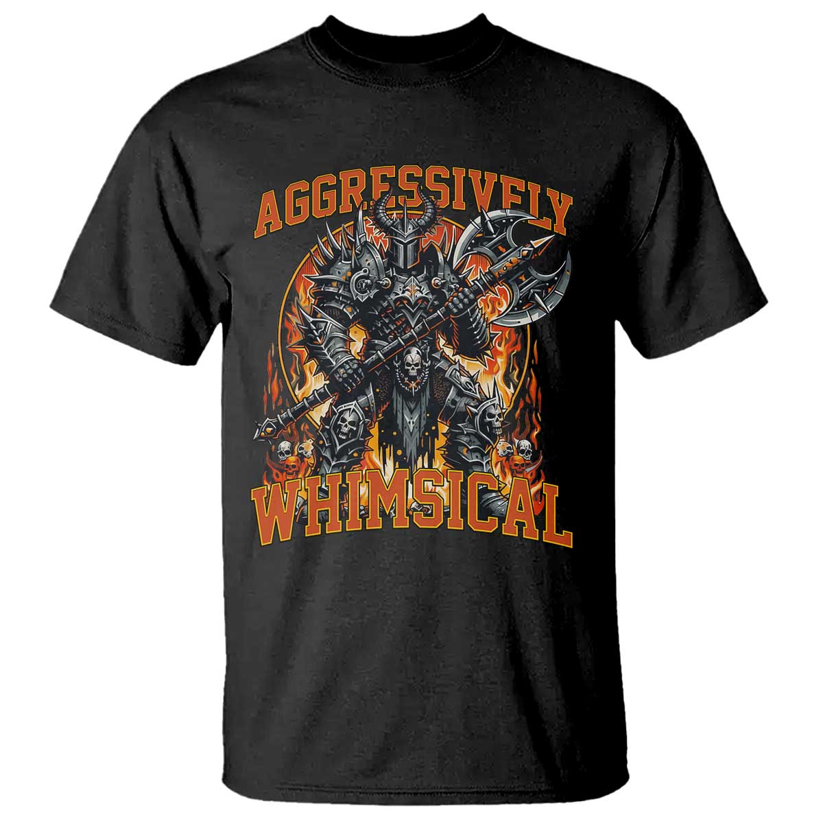 Chaotic Knight Metalcore Edgy Meme Aggressively Whimsical T Shirt Armor Metalheads Fairycore Tendencies TS02 Black Print Your Wear