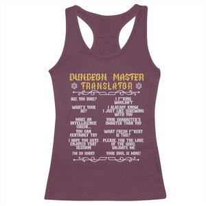 Dungeon Master Translator RPG Humor Racerback Tank Top Sarcastic Tabletop Roleplay Game Masters and Players TS02 Maroon Print Your Wear