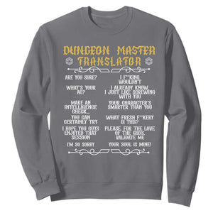 Dungeon Master Translator RPG Humor Sweatshirt Sarcastic Tabletop Roleplay Game Masters and Players TS02 Charcoal Print Your Wear