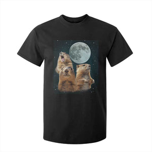 Funny Three Groundhog Meme T Shirt For Kid Woodchucks Under The Moon TS02 Black Print Your Wear