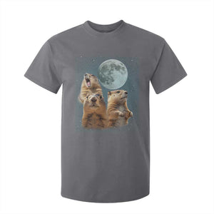 Funny Three Groundhog Meme T Shirt For Kid Woodchucks Under The Moon TS02 Charcoal Print Your Wear