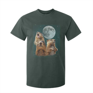 Funny Three Groundhog Meme T Shirt For Kid Woodchucks Under The Moon TS02 Dark Forest Green Print Your Wear