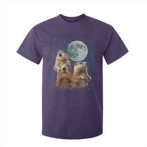 Funny Three Groundhog Meme T Shirt For Kid Woodchucks Under The Moon TS02 Purple Print Your Wear