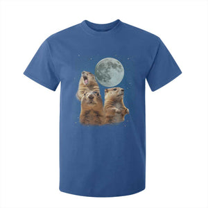 Funny Three Groundhog Meme T Shirt For Kid Woodchucks Under The Moon TS02 Royal Blue Print Your Wear