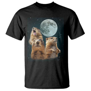 Funny Three Groundhog Meme T Shirt Woodchucks Under The Moon TS02 Black Print Your Wear