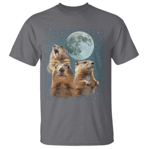 Funny Three Groundhog Meme T Shirt Woodchucks Under The Moon TS02 Charcoal Print Your Wear