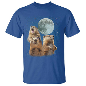 Funny Three Groundhog Meme T Shirt Woodchucks Under The Moon TS02 Royal Blue Print Your Wear