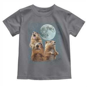 Funny Three Groundhog Meme Toddler T Shirt Woodchucks Under The Moon TS02 Charcoal Print Your Wear