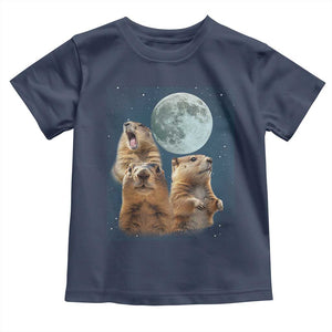 Funny Three Groundhog Meme Toddler T Shirt Woodchucks Under The Moon TS02 Navy Print Your Wear