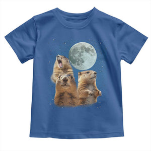 Funny Three Groundhog Meme Toddler T Shirt Woodchucks Under The Moon TS02 Royal Blue Print Your Wear