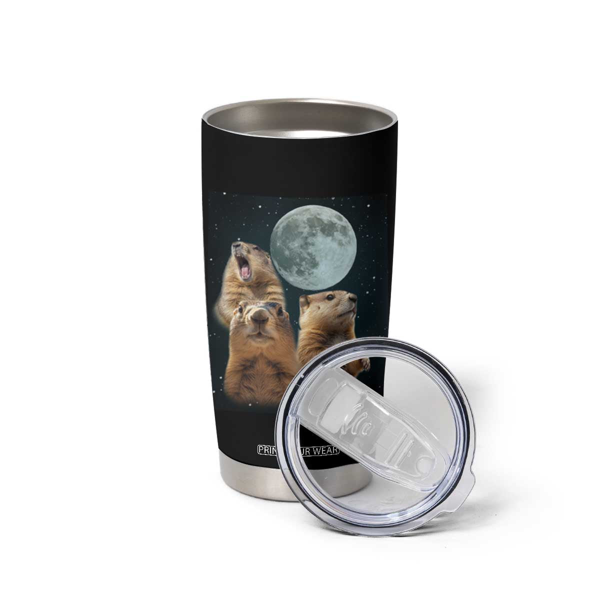 Funny Groundhog Meme Tumbler Cup Woodchucks Under The Moon TS02 Print Your Wear