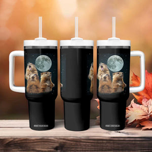 Funny Groundhog Meme Tumbler With Handle Woodchucks Under The Moon TS02 Print Your Wear