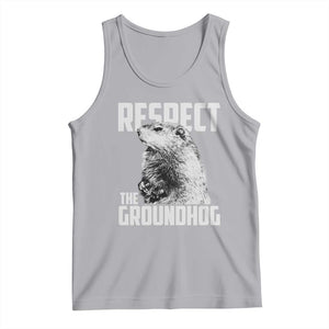 Respect The Groundhog Tank Top Funny Woodchuck Shadow Meteorlogy TS02 Athletic Heather Print Your Wear