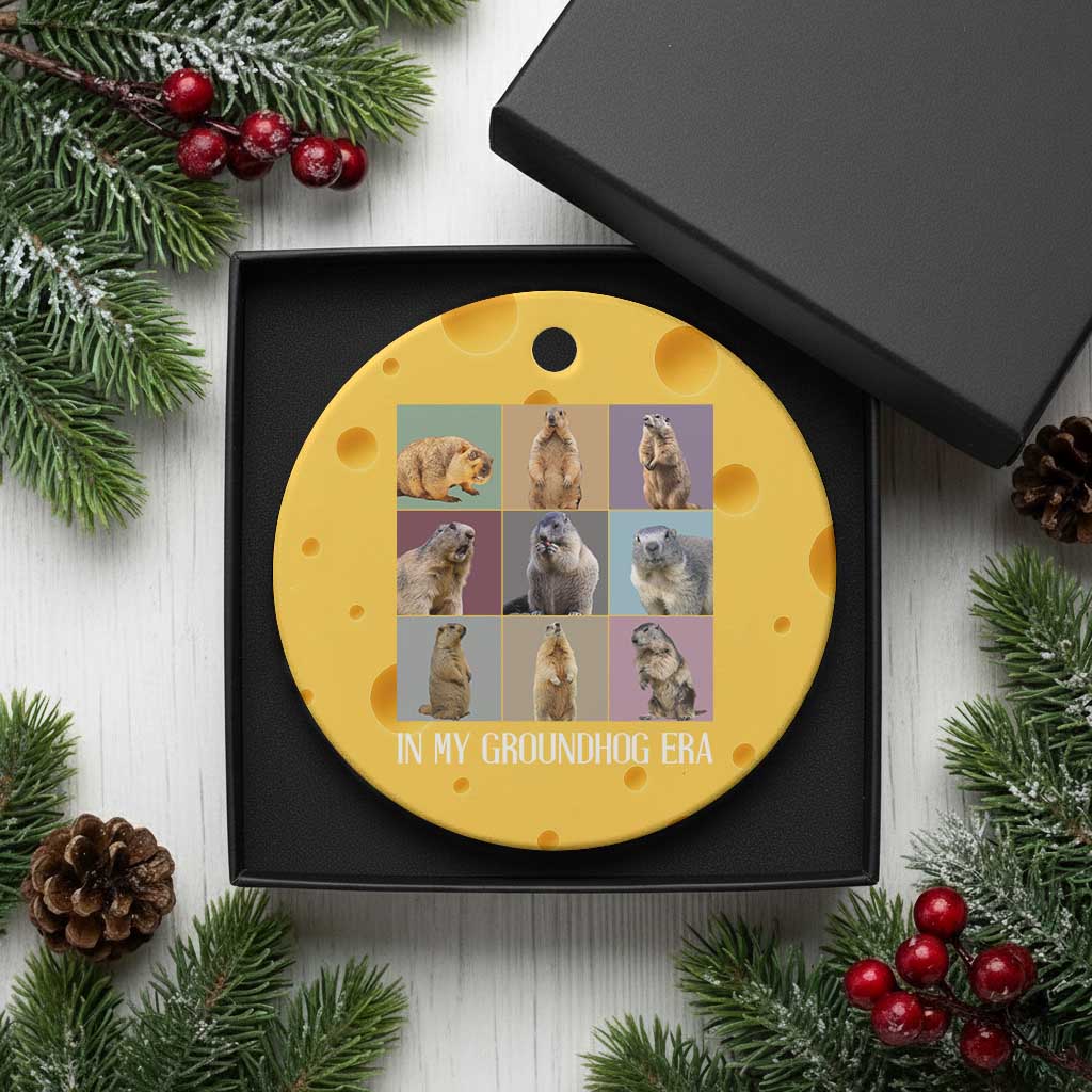 In My Groundhog Era Ceramic Ornament Funny Woodchuck TS02 1pc Yellow Cheese Print Your Wear