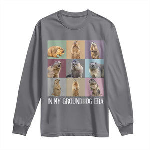 In My Groundhog Era Long Sleeve Shirt Funny Woodchuck TS02 Charcoal Print Your Wear