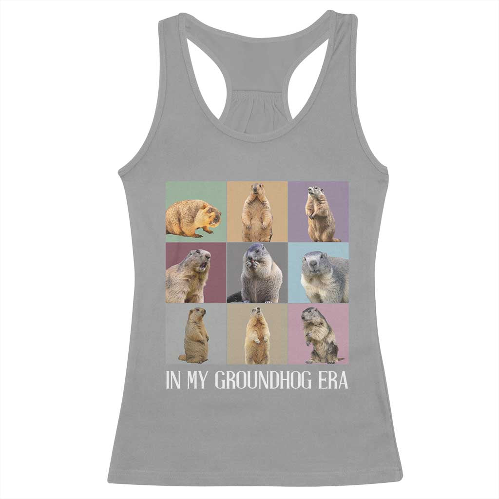 In My Groundhog Era Racerback Tank Top Funny Woodchuck TS02 Sport Gray Print Your Wear