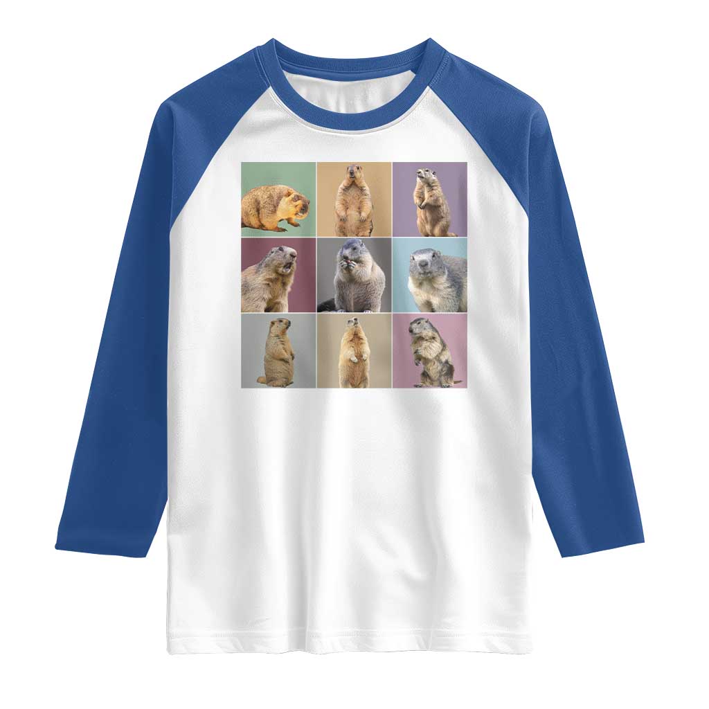 In My Groundhog Era Raglan Shirt Funny Woodchuck TS02 White Royal Print Your Wear