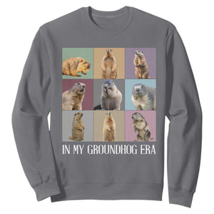 In My Groundhog Era Sweatshirt Funny Woodchuck TS02 Charcoal Print Your Wear