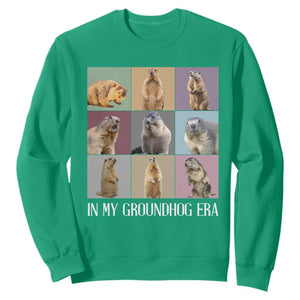 In My Groundhog Era Sweatshirt Funny Woodchuck TS02 Irish Green Print Your Wear