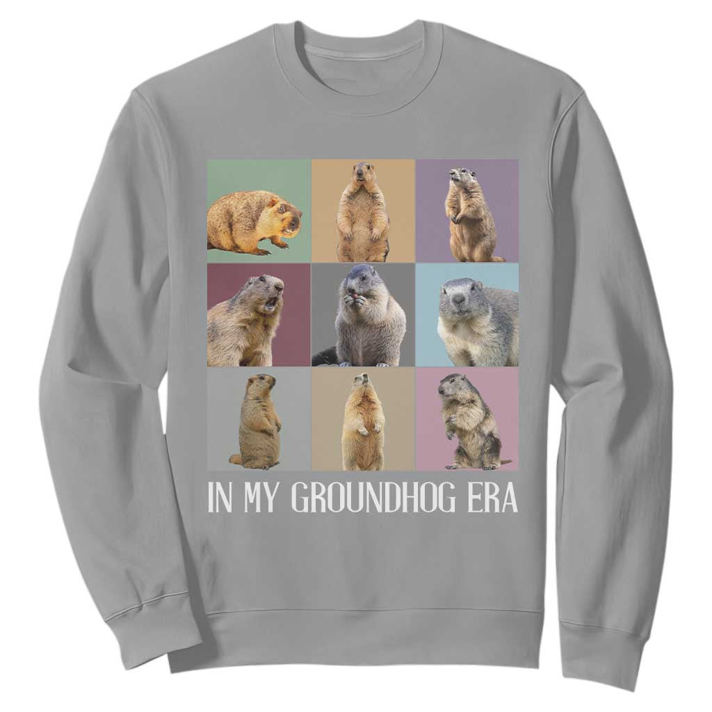 In My Groundhog Era Sweatshirt Funny Woodchuck TS02 Sport Gray Print Your Wear