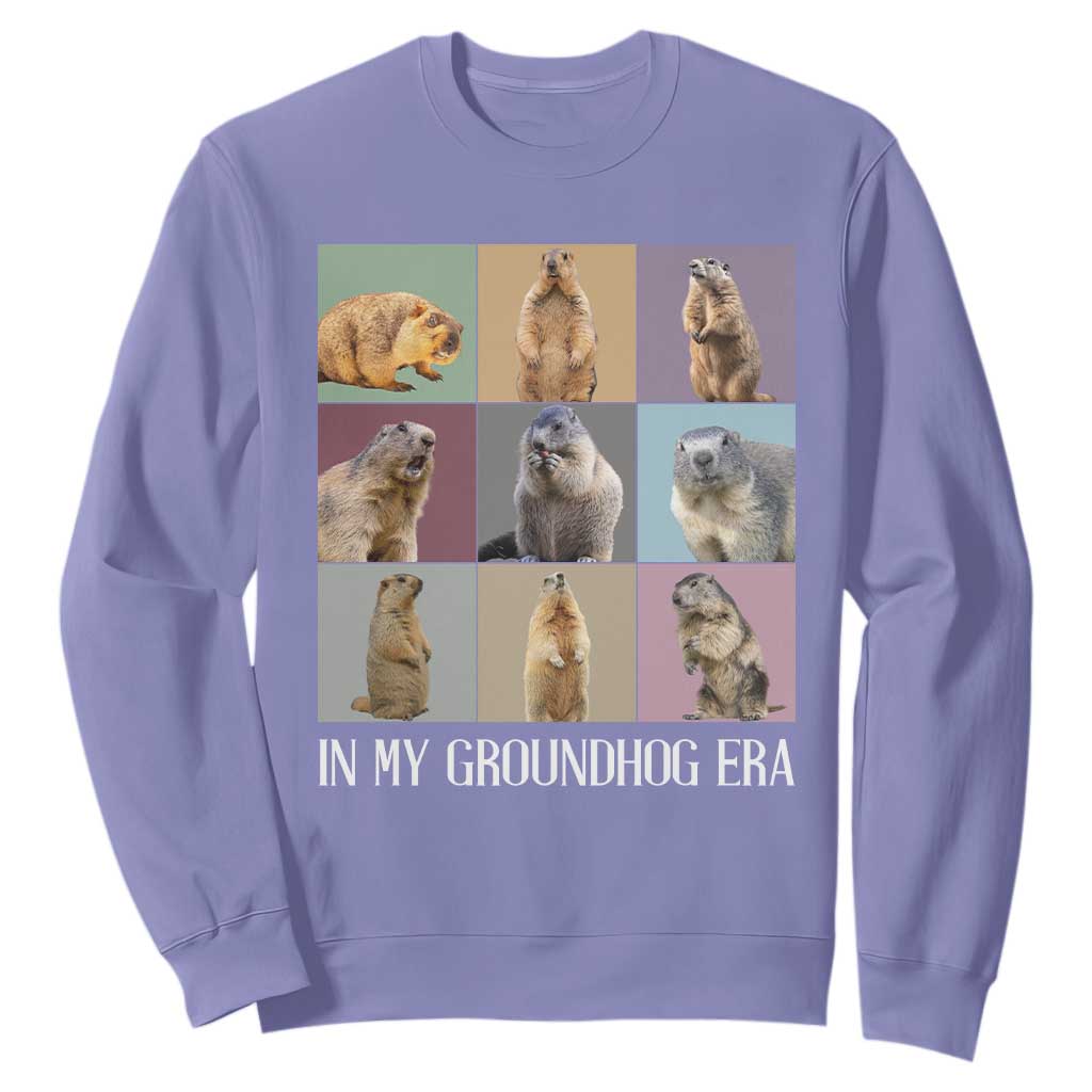 In My Groundhog Era Sweatshirt Funny Woodchuck TS02 Violet Print Your Wear