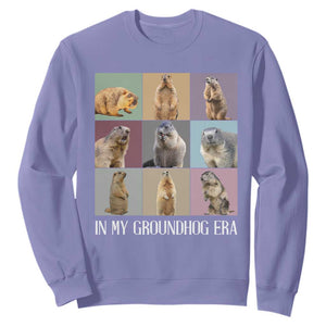In My Groundhog Era Sweatshirt Funny Woodchuck TS02 Violet Print Your Wear