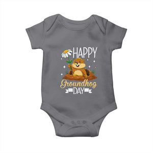 Happy Groundhog Day Baby Onesie Punxsutawney Phil Groundhog Lover TS02 Charcoal Print Your Wear