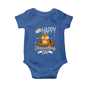 Happy Groundhog Day Baby Onesie Punxsutawney Phil Groundhog Lover TS02 Royal Blue Print Your Wear