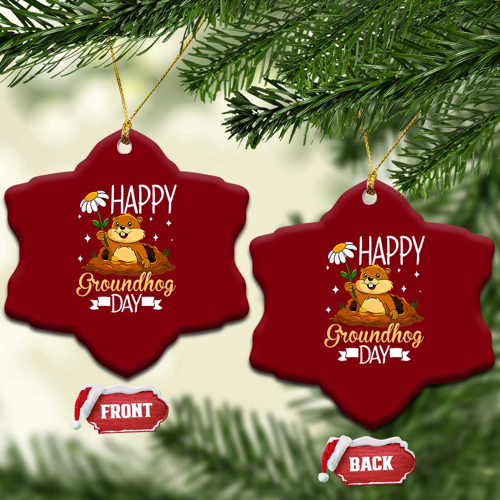 Happy Groundhog Day Ceramic Ornament Punxsutawney Phil Groundhog Lover TS02 Print Your Wear