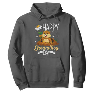 Happy Groundhog Day Hoodie Punxsutawney Phil Groundhog Lover TS02 Dark Heather Print Your Wear